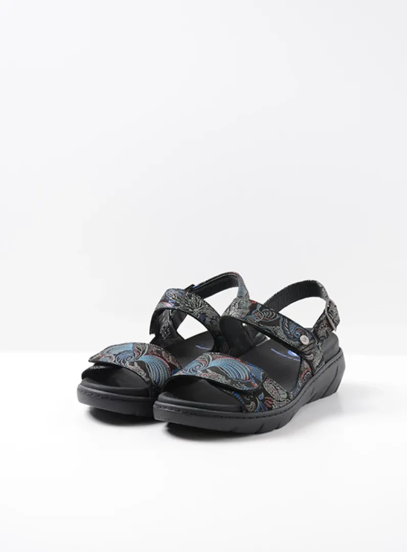 Discount Wolky Santorini - zwart/blauw suede zwart/blauwsuede