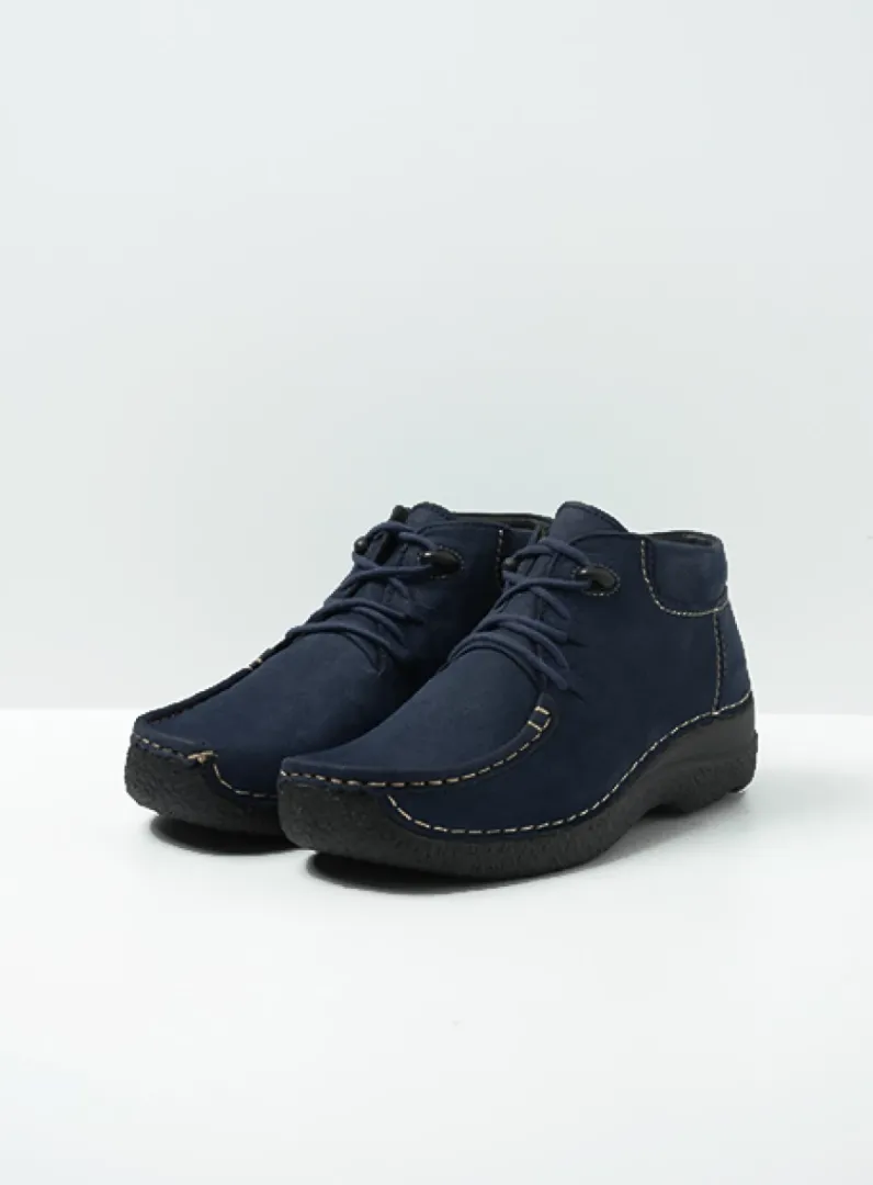 Outlet Wolky Seamy Moc - blauw nubuck blauwnubuck