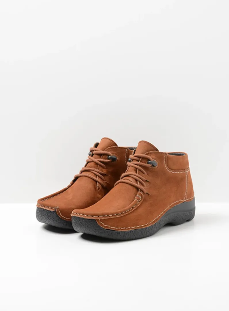 Store Wolky Seamy Moc - cognac nubuck cognacnubuck