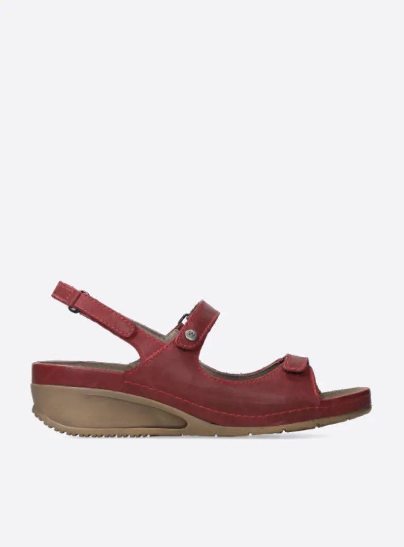 Store Wolky Shallow - rood leer roodleer