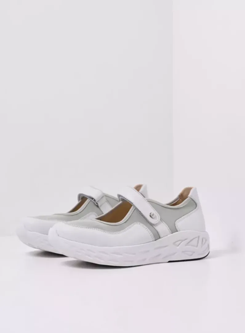 Fashion Wolky Spring S2F - wit/grijsgroen combi stretchleer wit/grijsgroencombistretchleer