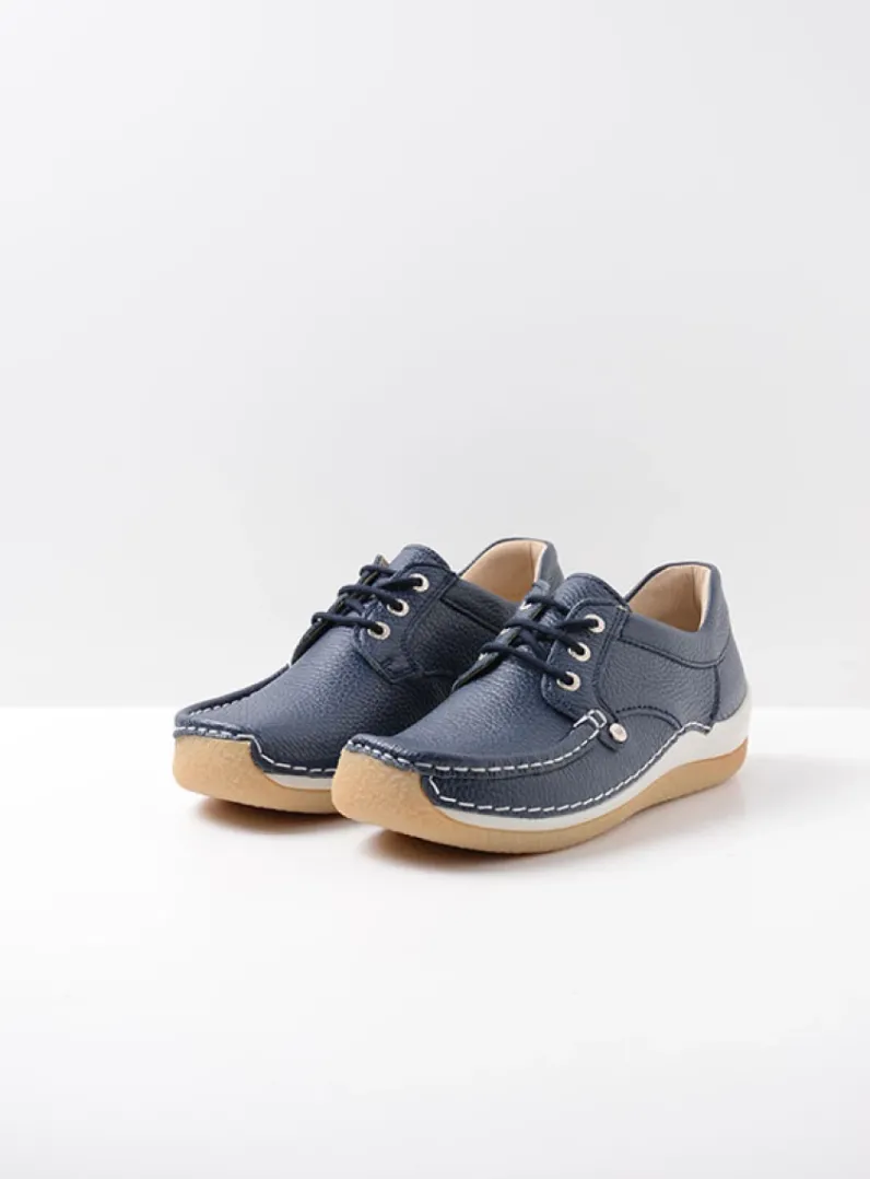 Outlet Wolky Taranta - blauw leer blauwleer